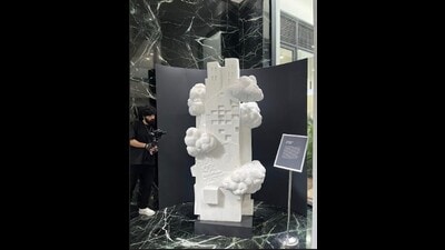 Dream House by Harmeet Rattan, one of the pieces at the show, is sculpted from pure Greek marble (Saurabh Sharma) Dream House by Harmeet Rattan, one of the pieces at the show, is sculpted from pure Greek marble (Saurabh Sharma)