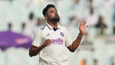 India's Mohammed Siraj reacts (AP) India's Mohammed Siraj reacts (AP)