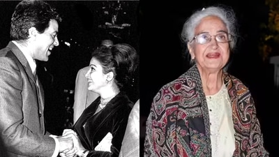 Dharmendra once shared a picture capturing his sweet first meeting with Kamini Kaushal. Dharmendra once shared a picture capturing his sweet first meeting with Kamini Kaushal.
