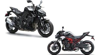 The Z1100 offers greater power and torque, while the Z900 is priced lower at ₹10.18 lakh compared to ₹12.79 lakh for the Z1100. The Z1100 offers greater power and torque, while the Z900 is priced lower at ₹10.18 lakh compared to ₹12.79 lakh for the Z1100.