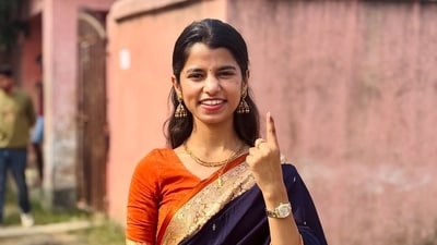 Maithili Thakur, 25, is contesting the Bihar assembly elections from Alinagar. Maithili Thakur, 25, is contesting the Bihar assembly elections from Alinagar.