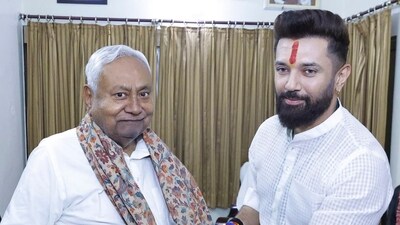 Union minister Chirag Paswan with CM Nitish Kumar during Chhath Puja celebrations in Patna. (PTI File Photo) Union minister Chirag Paswan with CM Nitish Kumar during Chhath Puja celebrations in Patna. (PTI File Photo)