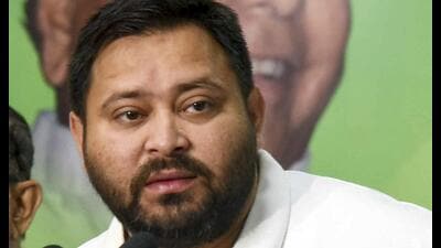 RJD leader Tejashwi Yadav addresses a press conference in Patna (PTI) RJD leader Tejashwi Yadav addresses a press conference in Patna (PTI)