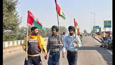 The Qaumi Insaaf Morcha called off its protest at Shambhu toll barrier on the Punjab and Haryana border on the Rajpura-Ambala-Delhi highway on Friday. (HT Photo) The Qaumi Insaaf Morcha called off its protest at Shambhu toll barrier on the Punjab and Haryana border on the Rajpura-Ambala-Delhi highway on Friday. (HT Photo)