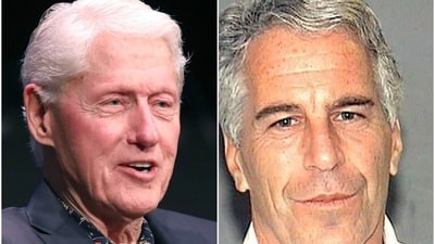Former US President Bill Clinton (L) purportedly wrote a birthday note to Jeffrey Epstein back in 2003. Former US President Bill Clinton (L) purportedly wrote a birthday note to Jeffrey Epstein back in 2003.