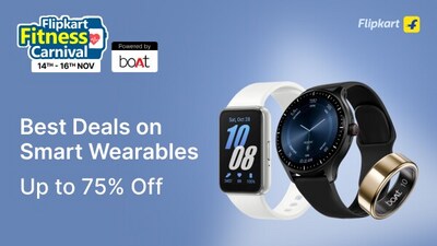 Flipkart Fitness Carnival showcases top smartwatches with savings for every fitness enthusiast. Flipkart Fitness Carnival showcases top smartwatches with savings for every fitness enthusiast.