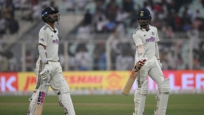 India were rocked at 18/1 before KL Rahul, left, and Washington Sundar batted out the remaining overs to take the score to 37/1 at stumps (AFP) India were rocked at 18/1 before KL Rahul, left, and Washington Sundar batted out the remaining overs to take the score to 37/1 at stumps (AFP)