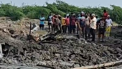 Screengrab of the video showing crash site. (PTI)