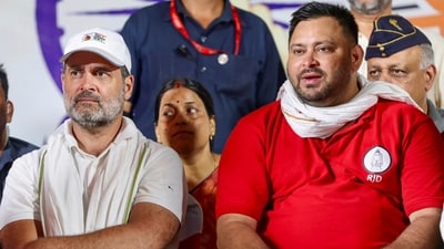 Bihar results: The Congress and RJD-led Mahagathbandhan stared at a humiliating defeat as EC counting votes for Bihar assembly elections on Friday. (AICC) Bihar results: The Congress and RJD-led Mahagathbandhan stared at a humiliating defeat as EC counting votes for Bihar assembly elections on Friday. (AICC)