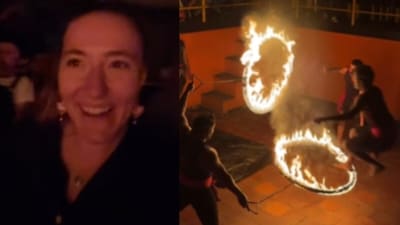 A UK vlogger reacted with awe after watching Kalaripayattu in Kerala for the first time. (Instagram/sociallywanderful ) A UK vlogger reacted with awe after watching Kalaripayattu in Kerala for the first time. (Instagram/sociallywanderful )