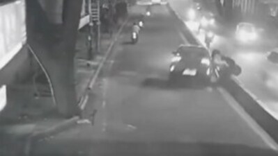 The driver, who fled immediately after the crash, has now been arrested. (X)