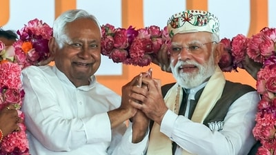 Prime Minister Narendra Modi, along with Bihar chief minister Nitish Kumar, being garlanded during a public rally (ANI/File) Prime Minister Narendra Modi, along with Bihar chief minister Nitish Kumar, being garlanded during a public rally (ANI/File)