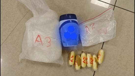 Cocaine seized from the Tanzanian female passenger at Mumbai Airport.
