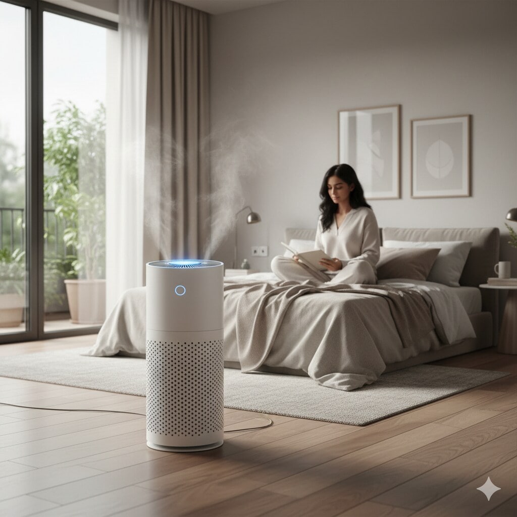 Breathe easier at home with an air purifier. Breathe easier at home with an air purifier.