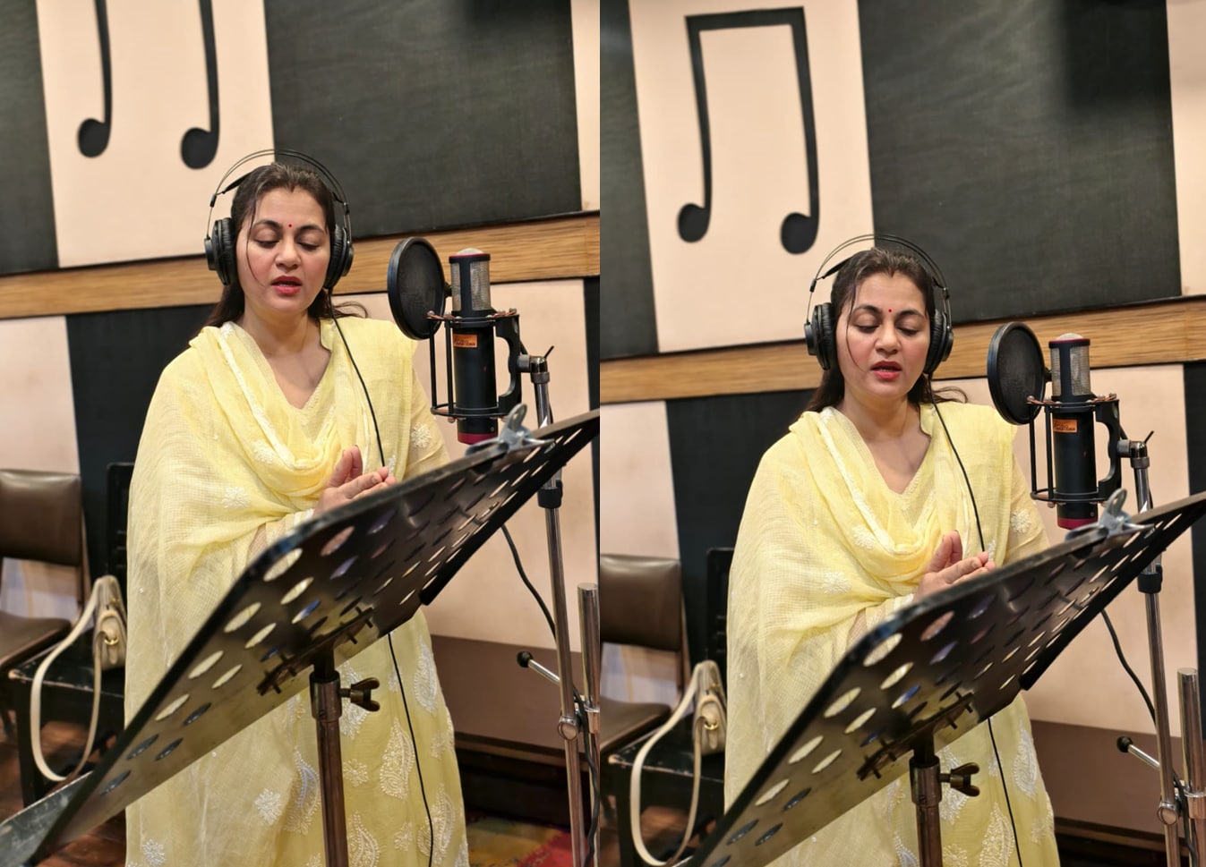 রেকর্ডিং-এর মুহূর্তে মোহনা রেকর্ডিং-এর মুহূর্তে মোহনা