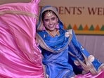 A student performs solo folk dance during the Inter-College Youth Festival at PAU (Gurpreet Singh/HT)