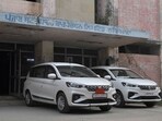 A view of the PSPCL office from outside in Ludhiana on Saturday (HT Photo)