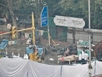 A view of the spot where the blast happened on Monday near Red Fort. (Hindustan Times) A view of the spot where the blast happened on Monday near Red Fort. (Hindustan Times)