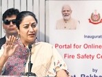 Delhi CM Rekha Gupta at the launch of the portal at Delhi Secretariat on Saturday. (Vipin Kumar/HT)