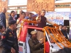 Haryana governor Ashim Kumar Ghosh during the Saras and Crafts Fair in Kurukshetra on Saturday. (HT Photo) Haryana governor Ashim Kumar Ghosh during the Saras and Crafts Fair in Kurukshetra on Saturday. (HT Photo)