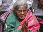 Padma Shri awardee and environmentalist Saalumarada Thimmakka. (PTI PHOTO)