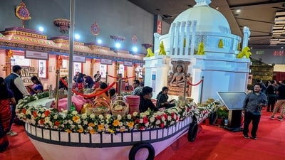 Gram it: The 44th India International Trade Fair (IITF) opened its gates in Delhi on Friday, November 15, at Bharat Mandapam. The annual event is a kaleidoscope that highlights the rich crafts and culture of India. Here's a view of artisans from Odisha weaving baskets and other utility products out of white and golden grass. (Photo: ANI)