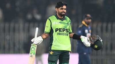 Babar Azam ends his century drought, goes past the three figure mark after 83 innings in international cricket. (AFP) Babar Azam ends his century drought, goes past the three figure mark after 83 innings in international cricket. (AFP)
