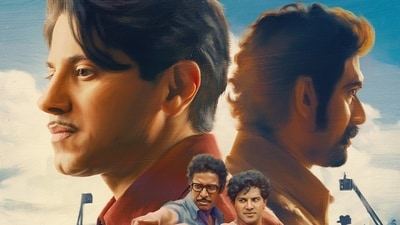 Kaantha worldwide box office collection day 1: Dulquer Salmaan, Rana Daggubati and Samuthirakani in a still from the film. Kaantha worldwide box office collection day 1: Dulquer Salmaan, Rana Daggubati and Samuthirakani in a still from the film.