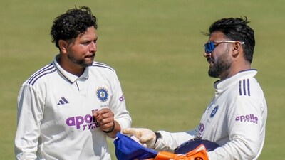 Rishabh Pant in conversation with Kuldeep Yadav. (PTI) Rishabh Pant in conversation with Kuldeep Yadav. (PTI)