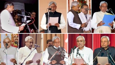 Nitish Kumar is set to take oath again as Bihar chief minister. (PTI File Photos)