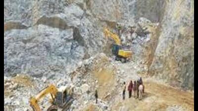 Rescue work underway at the mine where around a dozen workers are feared trapped. (Sourced)