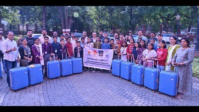 Stating that the opportunity to visit NASA is a matter of immense pride, Pulkundwar urged the students to follow discipline, stay united, care for their health, and use the tour to broaden their scientific and global outlook. (HT PHOTO) Stating that the opportunity to visit NASA is a matter of immense pride, Pulkundwar urged the students to follow discipline, stay united, care for their health, and use the tour to broaden their scientific and global outlook. (HT PHOTO)