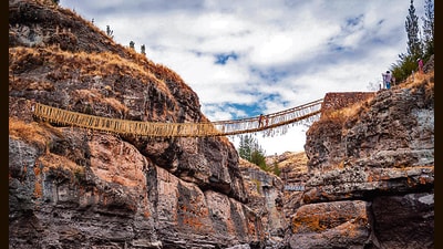 The last Inca bridge master rebuilds, each year, Peru’s last remaining bridge woven from grass. (Keiko Kuroshima) The last Inca bridge master rebuilds, each year, Peru’s last remaining bridge woven from grass. (Keiko Kuroshima)