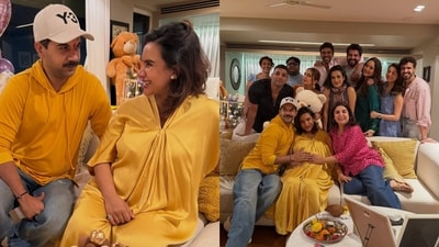 Rajkummar Rao and Patralekha at their baby shower hosted by Farah Khan and Huma Qureshi Rajkummar Rao and Patralekha at their baby shower hosted by Farah Khan and Huma Qureshi