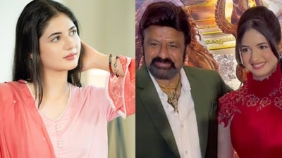 Harshaali Malhotra with Nandamuri Balakrishna Harshaali Malhotra with Nandamuri Balakrishna