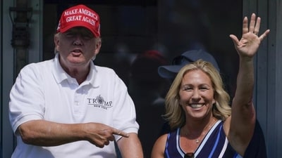 On Truth Social, Donald Trump blasted Marjorie Taylor Greene while ending their longstanding relation. (X/@LiZaOutlives) On Truth Social, Donald Trump blasted Marjorie Taylor Greene while ending their longstanding relation. (X/@LiZaOutlives)