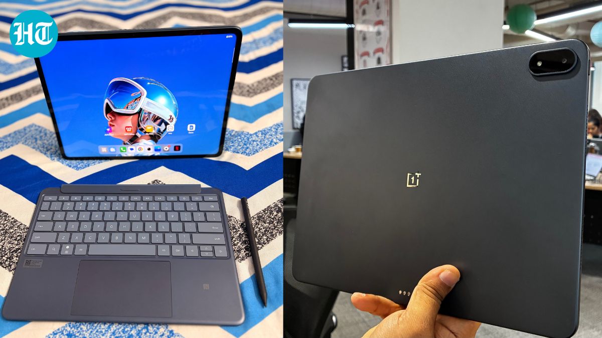 The OnePlus Pad 3 is 5.8mm thick and weighs only 675 g. (Ijaj Khan - HT)