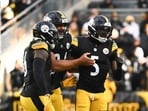 Jalen Ramsey of the Pittsburgh Steelers is held back by teammates after being ejected during the fourth quarter against the Cincinnati Bengals. Jalen Ramsey of the Pittsburgh Steelers is held back by teammates after being ejected during the fourth quarter against the Cincinnati Bengals.