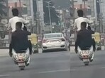The footage was recorded by a commuter sitting inside a car. (Image: Instagram)