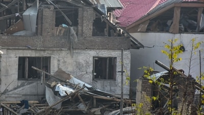 view of a damaged Nowgam police station after a blast occurred, in Srinagar in Srinagar, India, on Saturday, November 15, 2025. (Photo by (Waseem Andrabi / Hindustan Times) view of a damaged Nowgam police station after a blast occurred, in Srinagar in Srinagar, India, on Saturday, November 15, 2025. (Photo by (Waseem Andrabi / Hindustan Times)