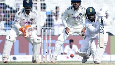 In the first session, Temba Bavuma remained unbeaten at 55* off 136 balls, taking South Africa to 153. (Sudipta Banerjee ) In the first session, Temba Bavuma remained unbeaten at 55* off 136 balls, taking South Africa to 153. (Sudipta Banerjee )