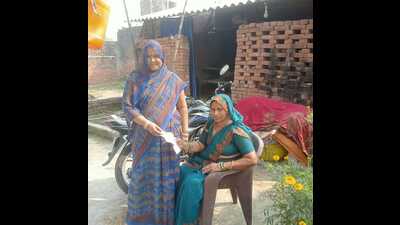Bijali Sakhi Manisha Sahu (standing) on her job (HT PHOTO) Bijali Sakhi Manisha Sahu (standing) on her job (HT PHOTO)