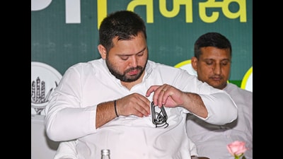 Even as Tejashwi Yadav rose as the face of the party’s future, the party’s past — one defined by the “15-years-of-misrule” narrative — hung like an albatross from his neck. (PTI) Even as Tejashwi Yadav rose as the face of the party’s future, the party’s past — one defined by the “15-years-of-misrule” narrative — hung like an albatross from his neck. (PTI)