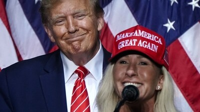 Republicans turn on Trump amid his shocking feud with Marjorie Taylor Greene (Photo by Elijah Nouvelage / AFP) (AFP) Republicans turn on Trump amid his shocking feud with Marjorie Taylor Greene (Photo by Elijah Nouvelage / AFP) (AFP)