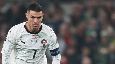 Portugal's Cristiano Ronaldo prepares to kicks the ball during a World Cup 2026 group F qualifying soccer match between Ireland and Portugal in Dublin, Thursday, Nov. 13, 2025. (AP Photo/Peter Morrison) (AP) Portugal's Cristiano Ronaldo prepares to kicks the ball during a World Cup 2026 group F qualifying soccer match between Ireland and Portugal in Dublin, Thursday, Nov. 13, 2025. (AP Photo/Peter Morrison) (AP)