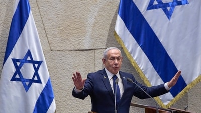 Gaza will be demilitarised and Hamas will be disarmed, the easy way or the hard way, Netanyahu said. (AP) Gaza will be demilitarised and Hamas will be disarmed, the easy way or the hard way, Netanyahu said. (AP)