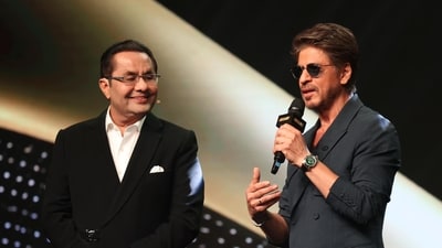 Shah Rukh Khan was present at the event in Mumbai where Rizwan Sajan, founder and chairman of the Dubai-based Danube Group, announced the launch of the ‘Shahrukhz Danube’ commercial tower in Dubai Shah Rukh Khan was present at the event in Mumbai where Rizwan Sajan, founder and chairman of the Dubai-based Danube Group, announced the launch of the ‘Shahrukhz Danube’ commercial tower in Dubai