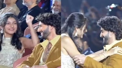 Mahesh Babu can't stop smiling as daughter Sitara cheers for her. Mahesh Babu can't stop smiling as daughter Sitara cheers for her.