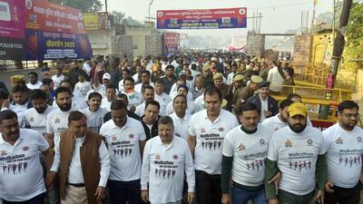 The Noida police also paid tribute to 421 road accidents victims who lost their lives between November 1 2024 to October 31 2025 in the district. The event was held at GIP Mall, Sector 38A. (Sakib Ali/HT Photo) The Noida police also paid tribute to 421 road accidents victims who lost their lives between November 1 2024 to October 31 2025 in the district. The event was held at GIP Mall, Sector 38A. (Sakib Ali/HT Photo)