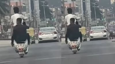 The footage was recorded by a commuter sitting inside a car. (Image: Instagram) The footage was recorded by a commuter sitting inside a car. (Image: Instagram)